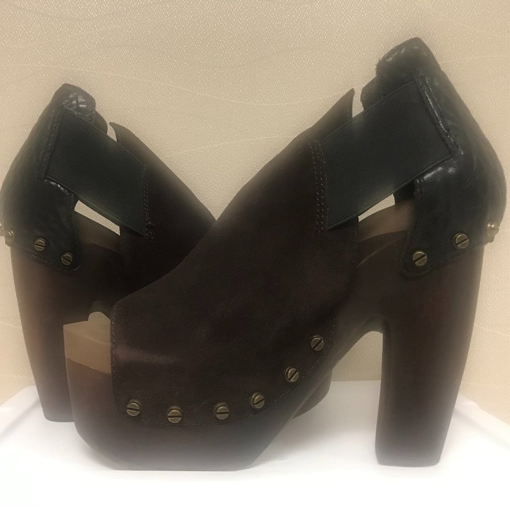 FLOGG Suede Platform Heels Clogs - Size 8.5